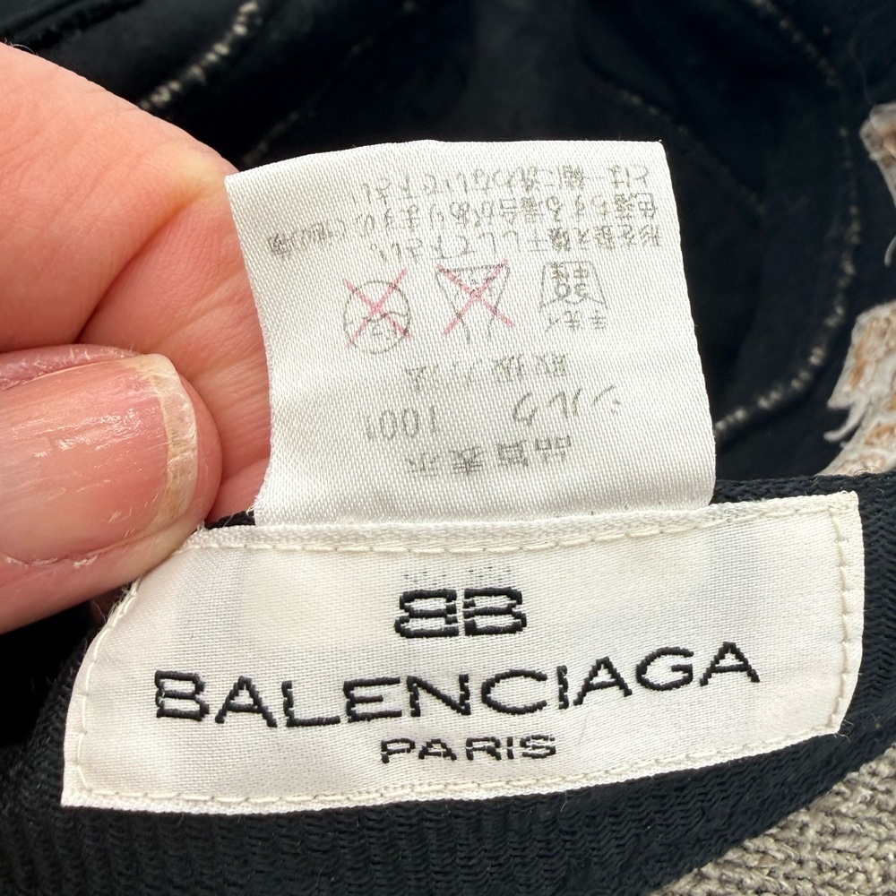Balenciaga BB Logo Wide‑Brim Bucket Hat – Grey Melange with Dust Bag - Picture 8 of 9